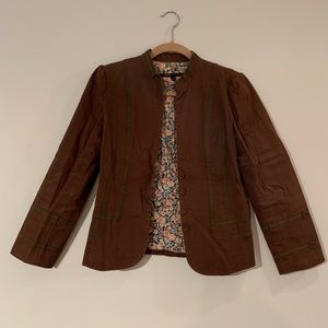 Marc Jacobs Brown Flower Blazer Jacket Suit Size 6